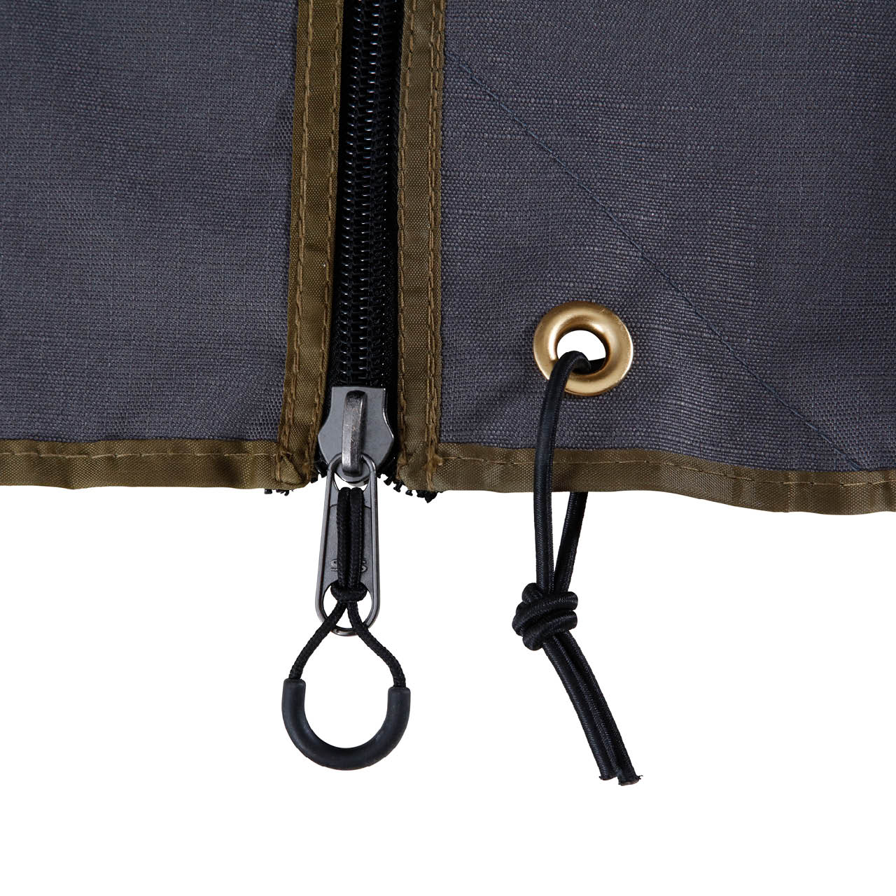 HD Nomadic 270 LTE - Awning Wall 2, Passenger Side, Grey Body, Green Trim W/Storage Bag