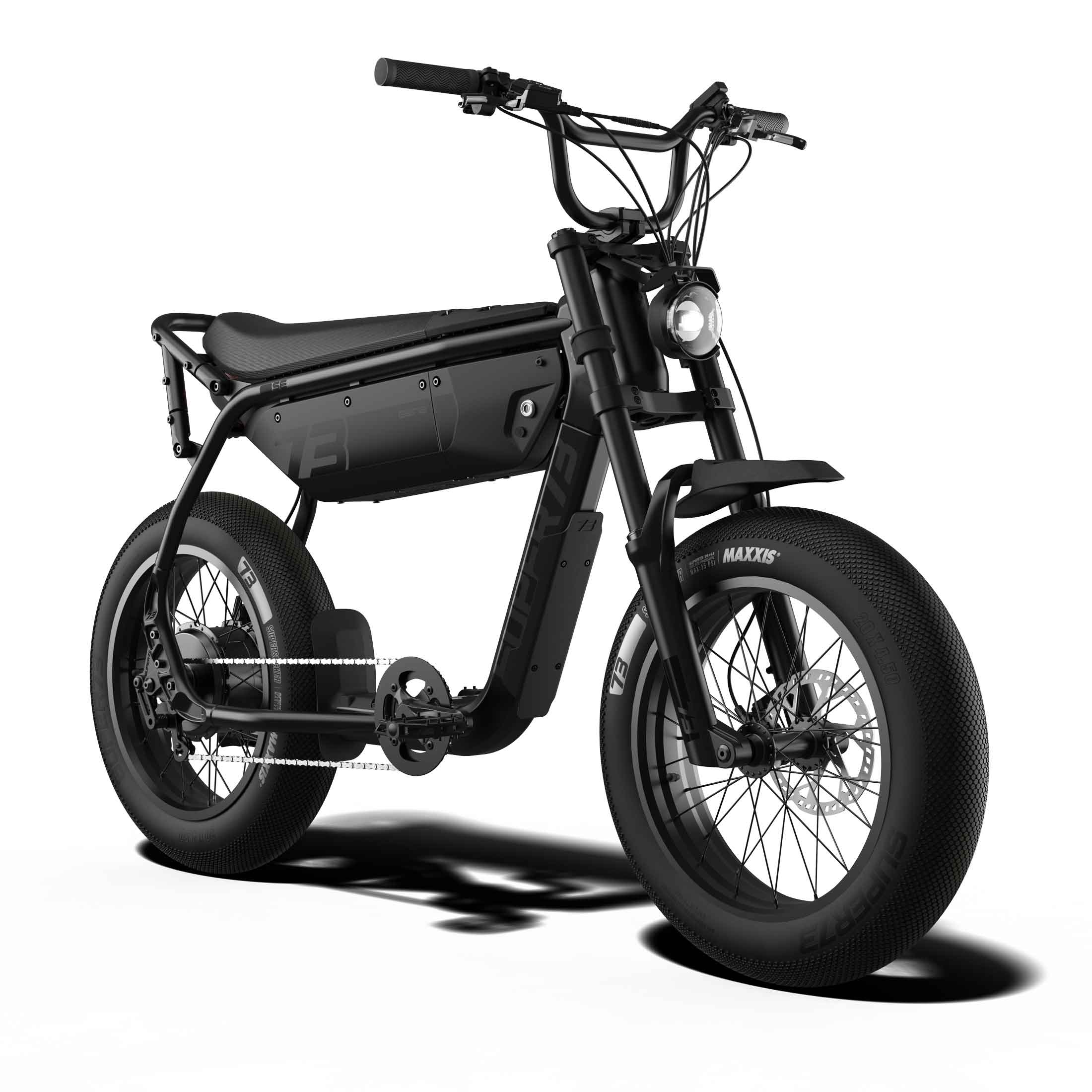 Front view of the SUPER73-B1G SE ebike in Blackout.