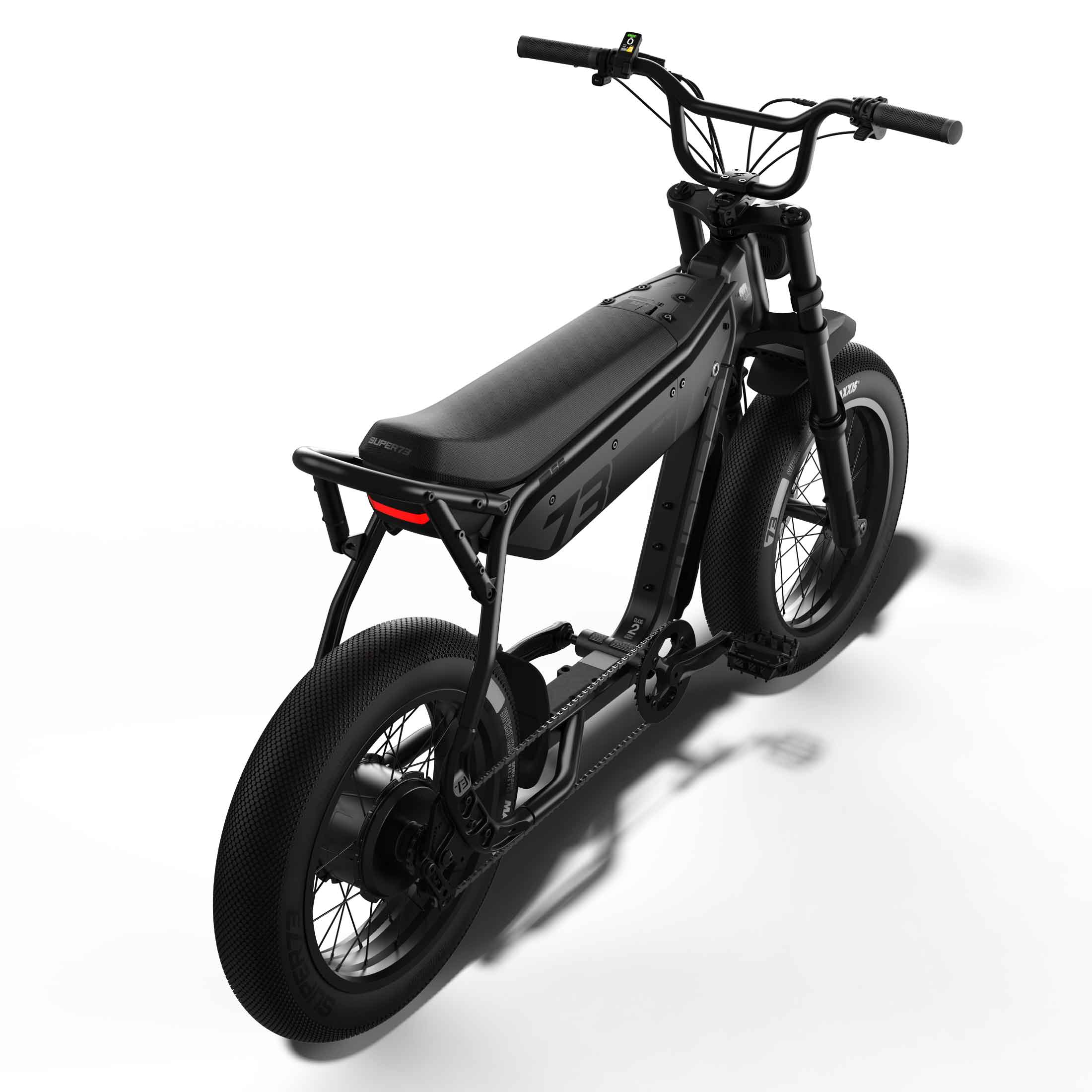 Overhead rear view of the SUPER73-B1G SE ebike in Blackout.