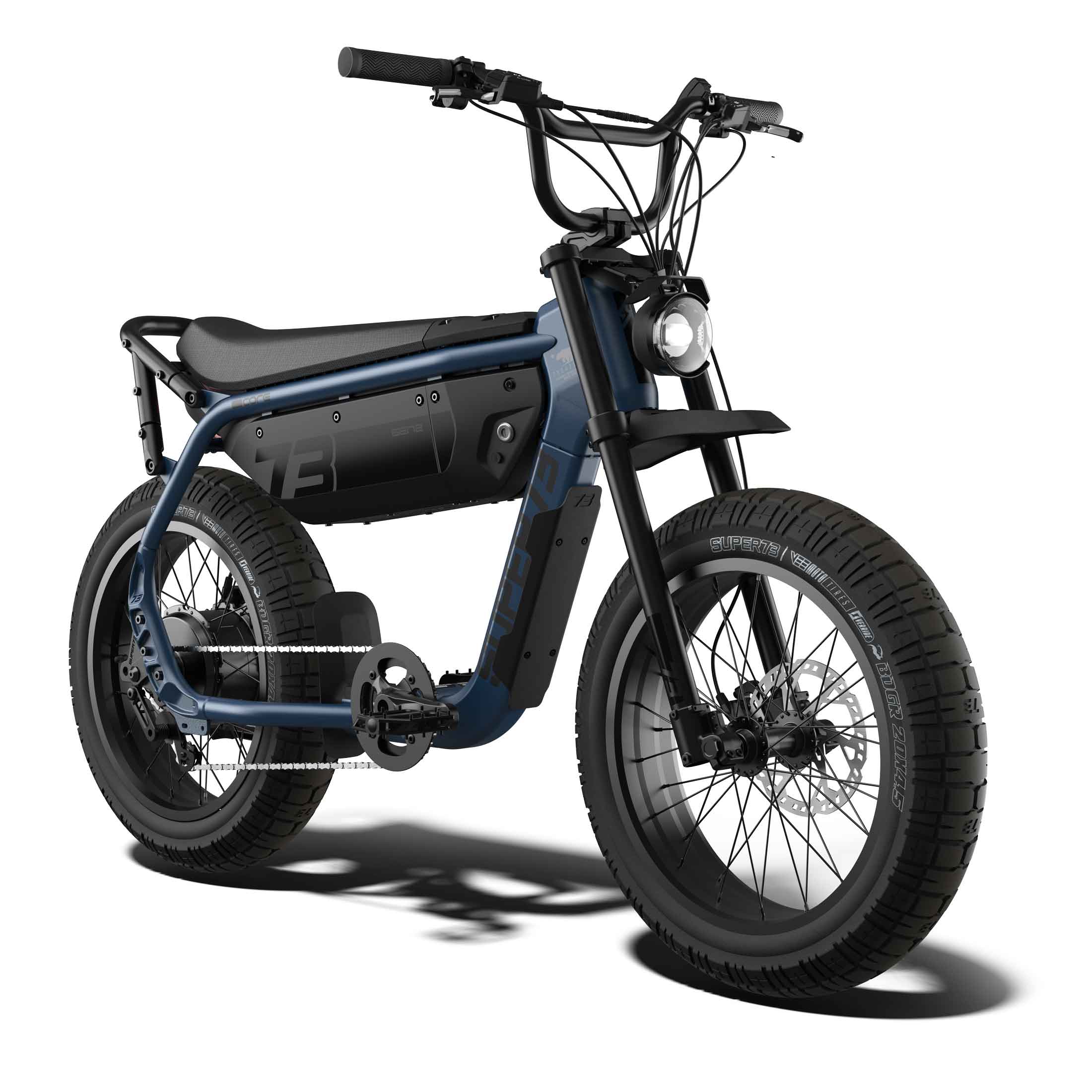 Front view of the SUPER73-M1D ebike in Slate.