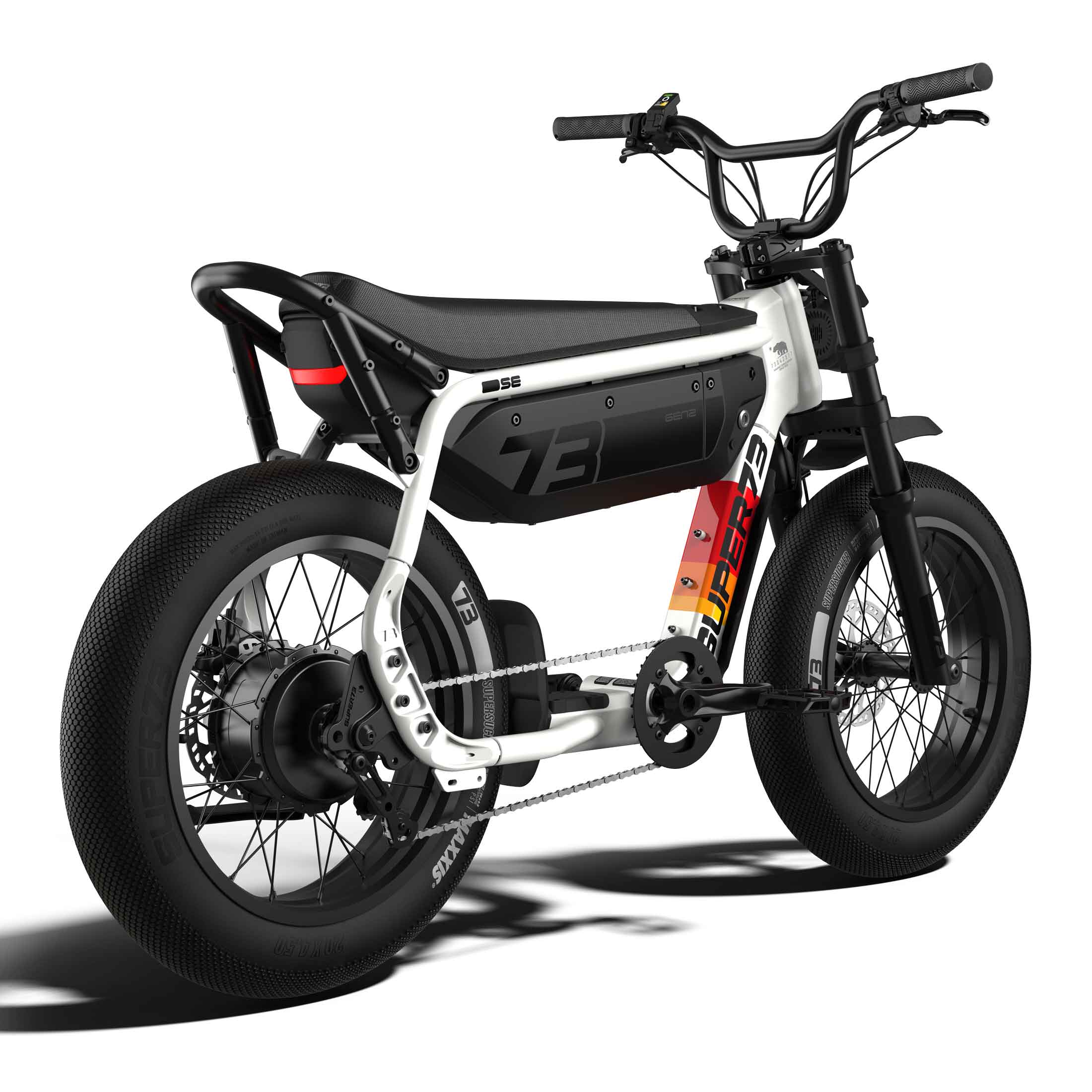 Rear view of the SUPER73-M1D SE ebike in Baja.