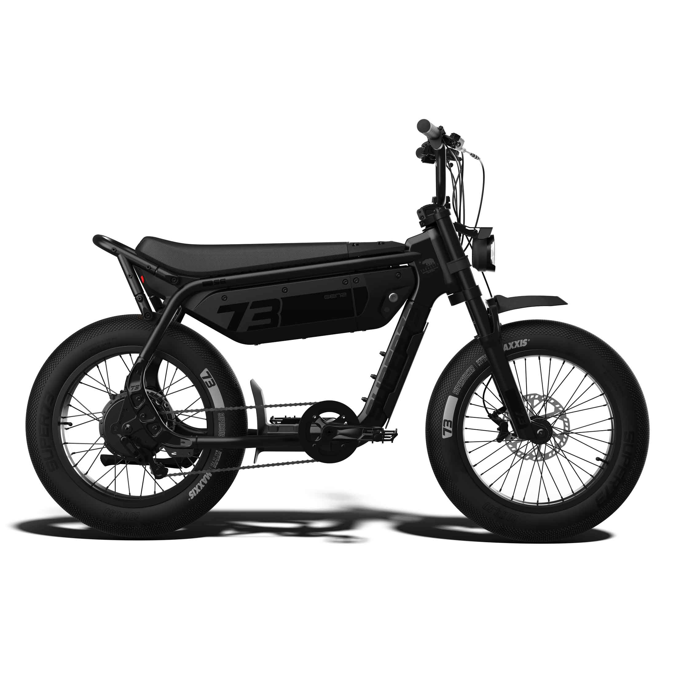 Side view of the SUPER73-M1D SE ebike in Blackout.
